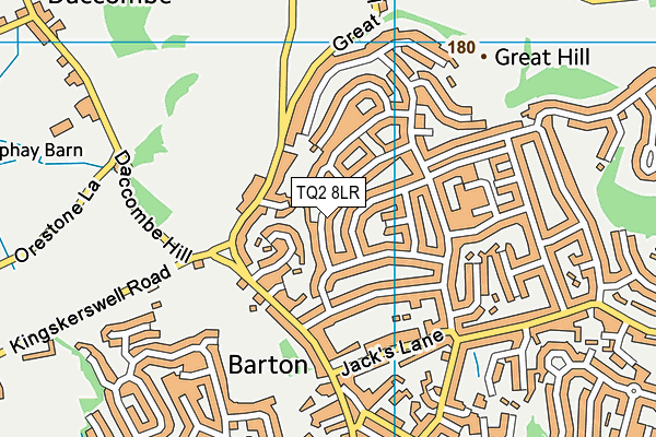 TQ2 8LR map - OS VectorMap District (Ordnance Survey)