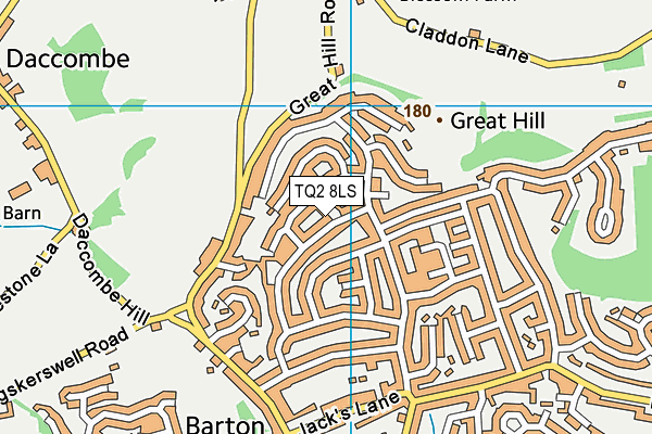 TQ2 8LS map - OS VectorMap District (Ordnance Survey)