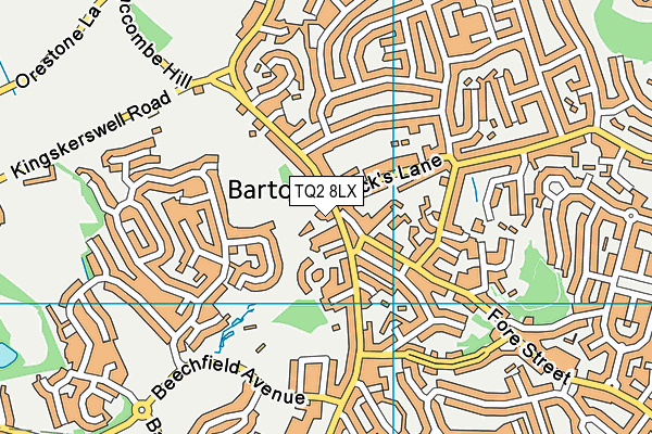TQ2 8LX map - OS VectorMap District (Ordnance Survey)