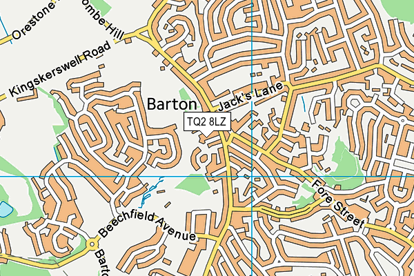 TQ2 8LZ map - OS VectorMap District (Ordnance Survey)