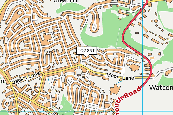 TQ2 8NT map - OS VectorMap District (Ordnance Survey)