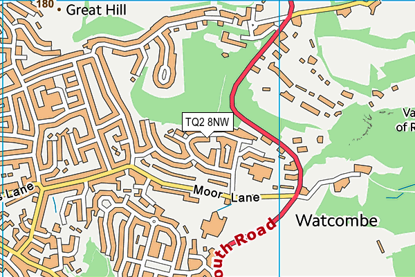 TQ2 8NW map - OS VectorMap District (Ordnance Survey)