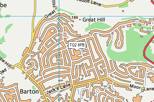 TQ2 8PB map - OS VectorMap District (Ordnance Survey)