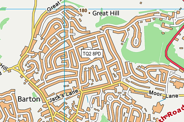 TQ2 8PD map - OS VectorMap District (Ordnance Survey)