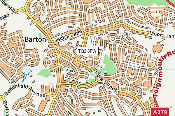 TQ2 8PW map - OS VectorMap District (Ordnance Survey)