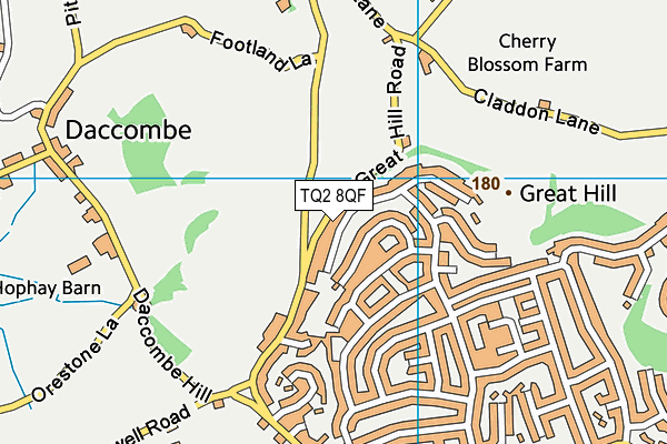 TQ2 8QF map - OS VectorMap District (Ordnance Survey)