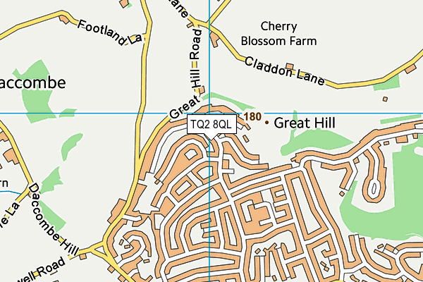 TQ2 8QL map - OS VectorMap District (Ordnance Survey)