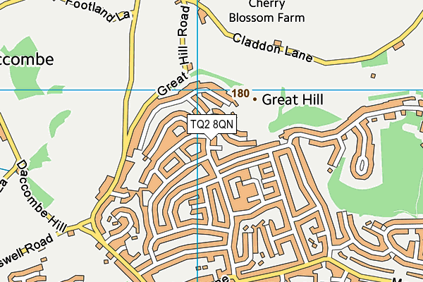 TQ2 8QN map - OS VectorMap District (Ordnance Survey)