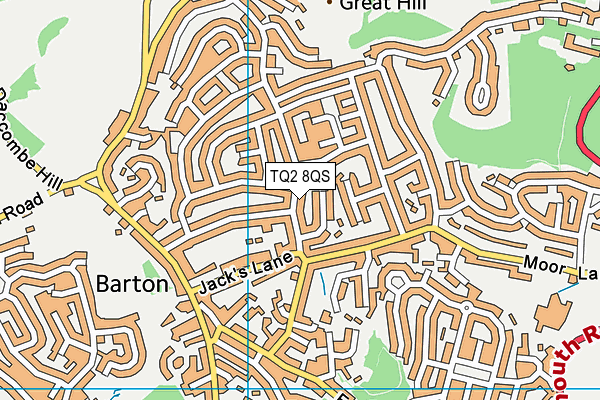 TQ2 8QS map - OS VectorMap District (Ordnance Survey)