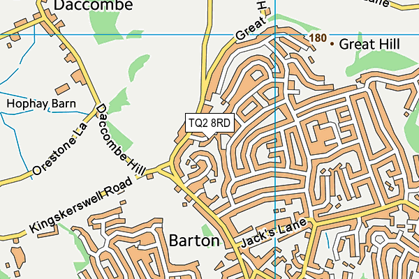 TQ2 8RD map - OS VectorMap District (Ordnance Survey)