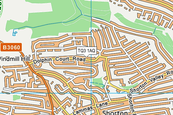 TQ3 1AQ map - OS VectorMap District (Ordnance Survey)