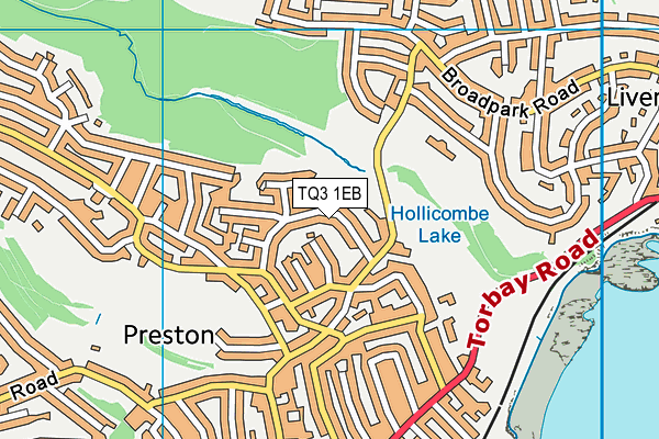 TQ3 1EB map - OS VectorMap District (Ordnance Survey)