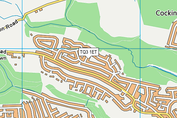 TQ3 1ET map - OS VectorMap District (Ordnance Survey)
