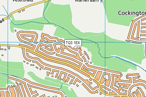 TQ3 1EX map - OS VectorMap District (Ordnance Survey)
