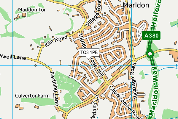 TQ3 1PB map - OS VectorMap District (Ordnance Survey)