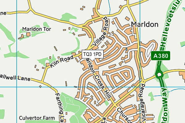Marldon Church of England Primary School map (TQ3 1PD) - OS VectorMap District (Ordnance Survey)