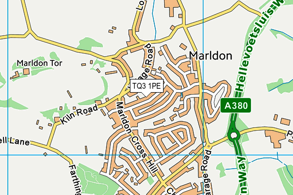 TQ3 1PE map - OS VectorMap District (Ordnance Survey)