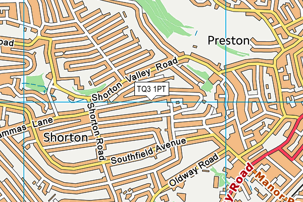 TQ3 1PT map - OS VectorMap District (Ordnance Survey)