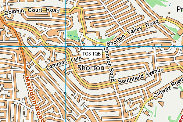 TQ3 1QB map - OS VectorMap District (Ordnance Survey)