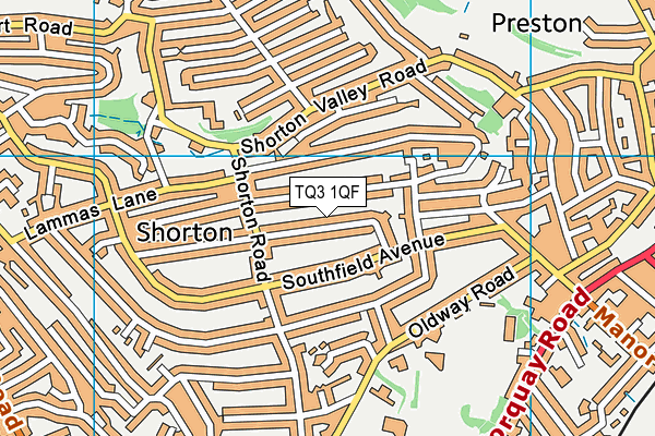 TQ3 1QF map - OS VectorMap District (Ordnance Survey)