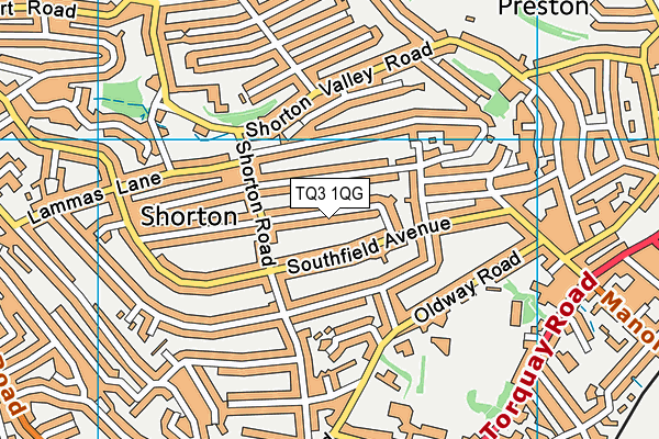 TQ3 1QG map - OS VectorMap District (Ordnance Survey)