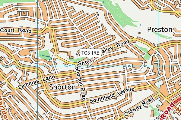 TQ3 1RE map - OS VectorMap District (Ordnance Survey)