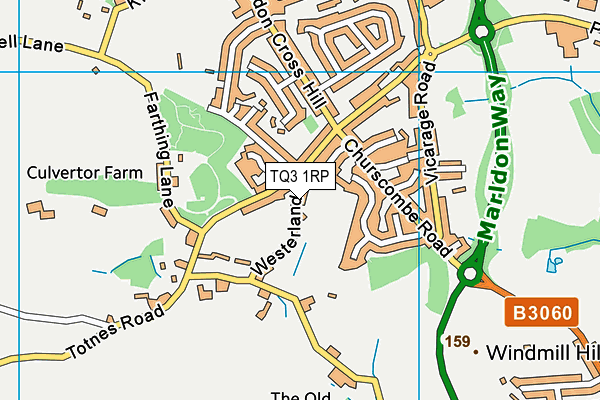TQ3 1RP map - OS VectorMap District (Ordnance Survey)