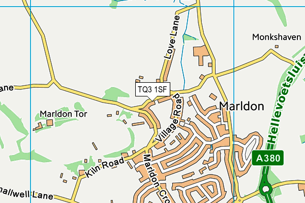 TQ3 1SF map - OS VectorMap District (Ordnance Survey)