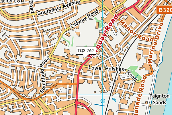 TQ3 2AG map - OS VectorMap District (Ordnance Survey)