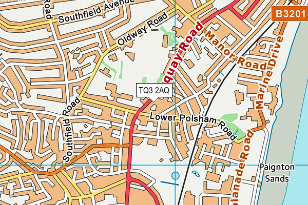 TQ3 2AQ map - OS VectorMap District (Ordnance Survey)