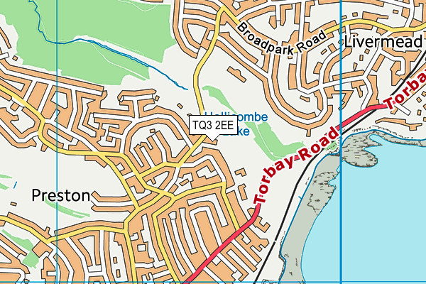 TQ3 2EE map - OS VectorMap District (Ordnance Survey)