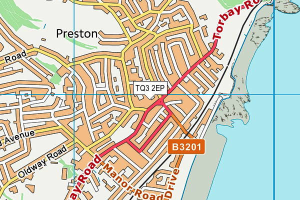 TQ3 2EP map - OS VectorMap District (Ordnance Survey)