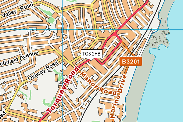 TQ3 2HB map - OS VectorMap District (Ordnance Survey)