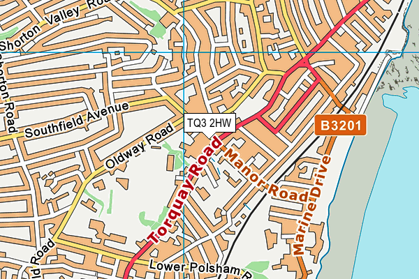 TQ3 2HW map - OS VectorMap District (Ordnance Survey)