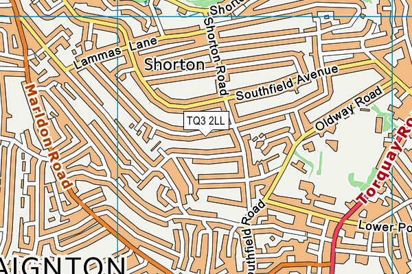 TQ3 2LL map - OS VectorMap District (Ordnance Survey)