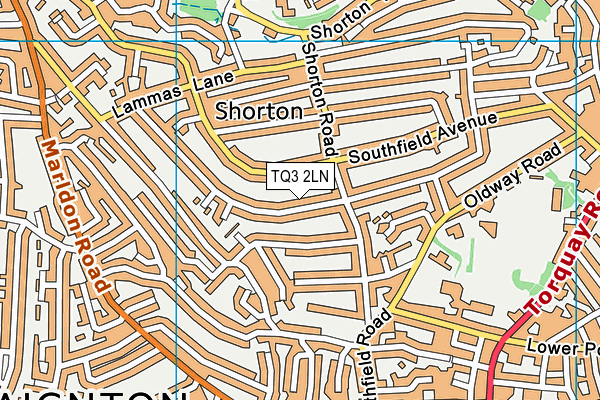 TQ3 2LN map - OS VectorMap District (Ordnance Survey)