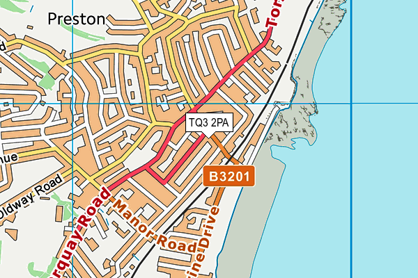 TQ3 2PA map - OS VectorMap District (Ordnance Survey)
