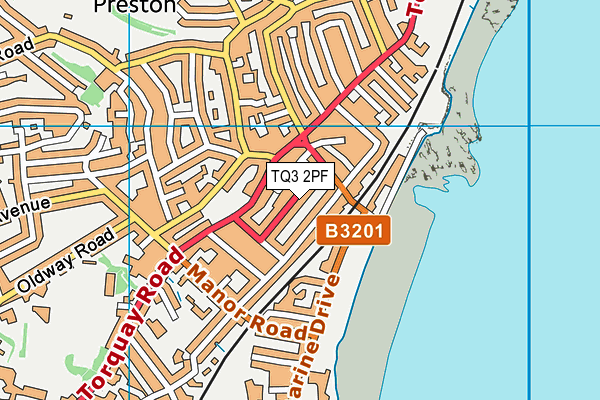 TQ3 2PF map - OS VectorMap District (Ordnance Survey)