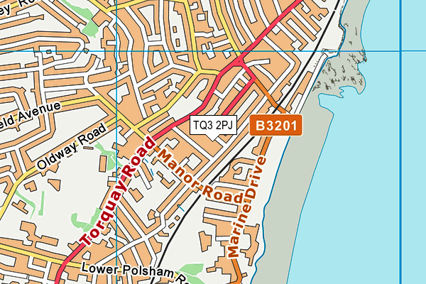 TQ3 2PJ map - OS VectorMap District (Ordnance Survey)