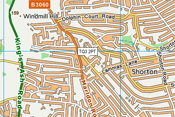 TQ3 2PT map - OS VectorMap District (Ordnance Survey)