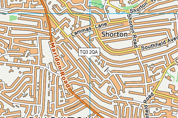 TQ3 2QA map - OS VectorMap District (Ordnance Survey)