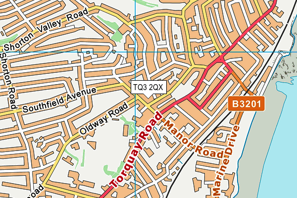 TQ3 2QX map - OS VectorMap District (Ordnance Survey)