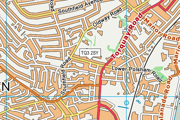 Oldway Primary School map (TQ3 2SY) - OS VectorMap District (Ordnance Survey)