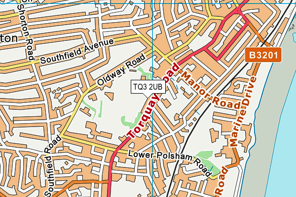 TQ3 2UB map - OS VectorMap District (Ordnance Survey)