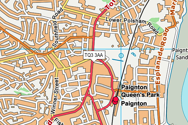 TQ3 3AA map - OS VectorMap District (Ordnance Survey)