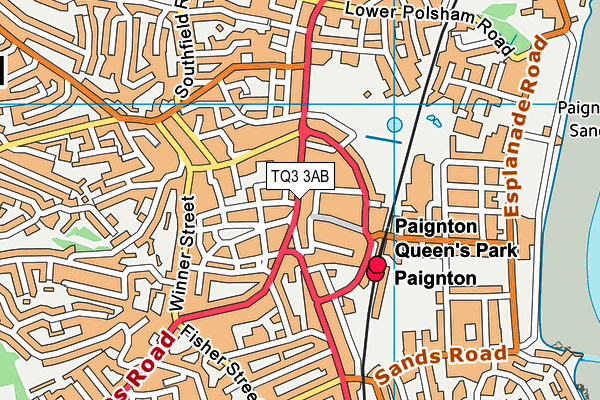 TQ3 3AB map - OS VectorMap District (Ordnance Survey)