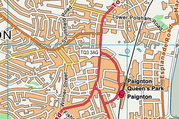 TQ3 3AG map - OS VectorMap District (Ordnance Survey)