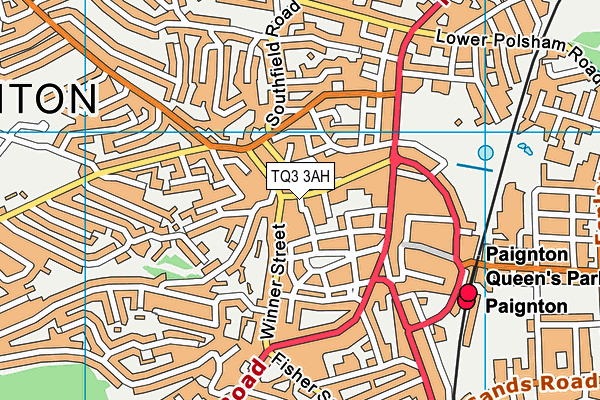 TQ3 3AH map - OS VectorMap District (Ordnance Survey)