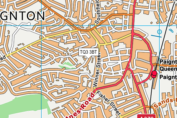 TQ3 3BT map - OS VectorMap District (Ordnance Survey)