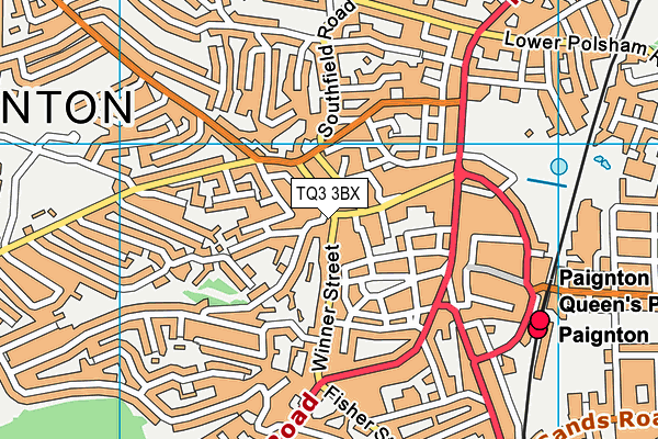 TQ3 3BX map - OS VectorMap District (Ordnance Survey)